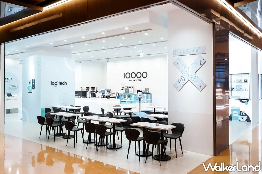 ▲讓高效工作配備自然融入咖啡廳日常場景。Ten Thousand Coffee京站門市內部的獨立巨型柱體皆改造成各式風格的品牌限定產品體驗區,靠窗處更設置了配有插座的貼心面窗辦公長桌座位。圖/Ten Thousand Coffee提供;窩客島編輯李維唐整理
