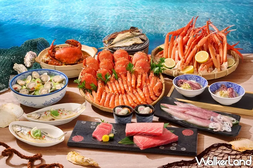 ▲十二廚「潮港雙饗」海鮮季一口氣推出超過20款全新新鮮海味,滿滿一桌澎湃漁獲絕對是追求高CP值老饕的夏日首選 。圖/台北喜來登大飯店提供;窩客島編輯李維唐整理