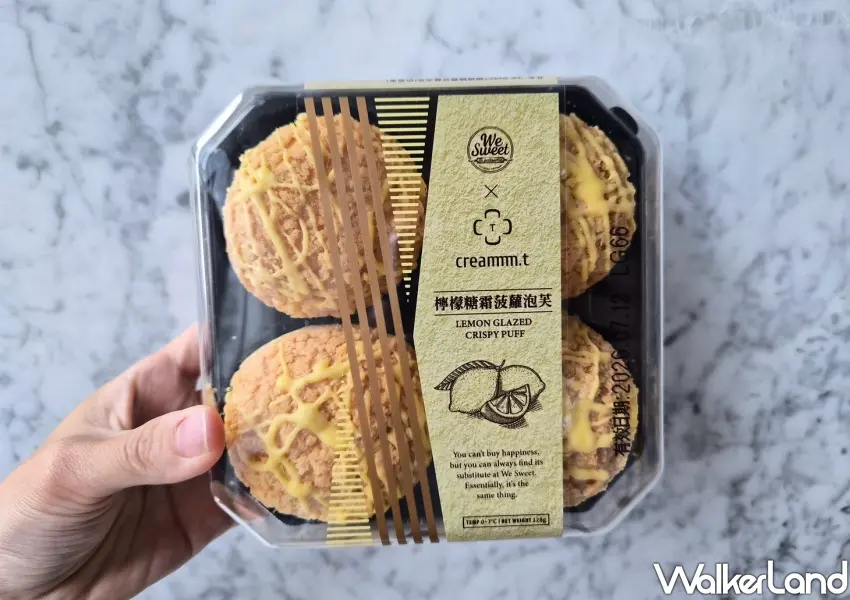 ▲視覺感十足的全聯與creammm.t聯名檸檬糖霜菠蘿泡芙特價89元,金黃酥脆的菠蘿外殼淋上清爽糖霜,是夏日下午茶爆漿點心的絕佳首選。