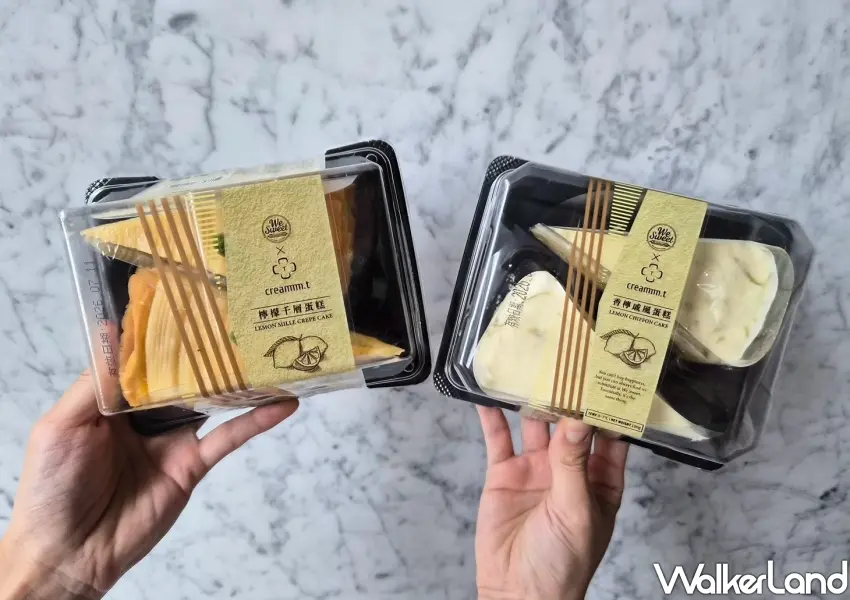 ▲甜點控必搶的全聯與creammm.t聯名工藝點心,左為完美轉化經典風味的檸檬千層蛋糕特價119元,右為口感輕盈的香檸戚風蛋糕特價99元。