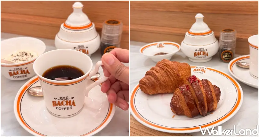 ▲Bacha coffee推薦焦糖清晨咖啡、咖椰可頌與開心果可頌,打造精品咖啡搭配甜點的下午茶體驗。(攝影:張人尹)