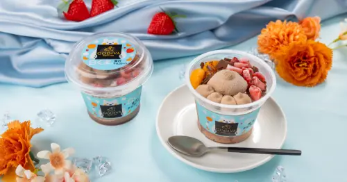 GODIVA攜手白熊冰打造夢幻冰品，水果Ｘ煉乳Ｘ巧克力三重奏，日本7-ELEVEN限定販售。