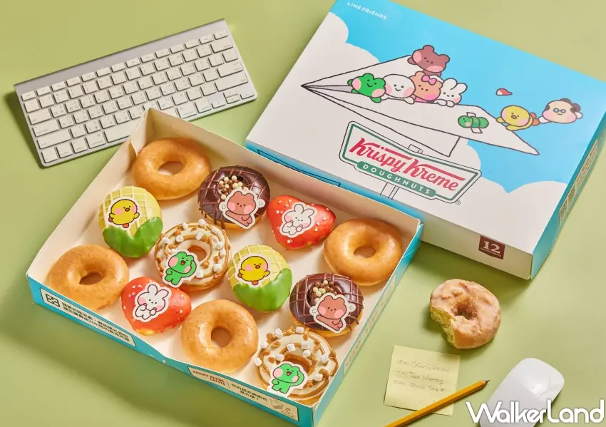 ▲Krispy Kreme一次推出草莓甜心、玉米拿鐵、焦糖牛奶與柑橘可可4款限定聯名甜甜圈。