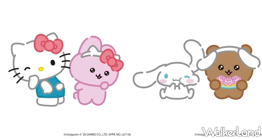 ▲經典不敗的HelloKitty與大耳狗喜拿換上專屬崔高興風格的原創手繪新裝。圖/CHOCOLATE提供;窩客島整理