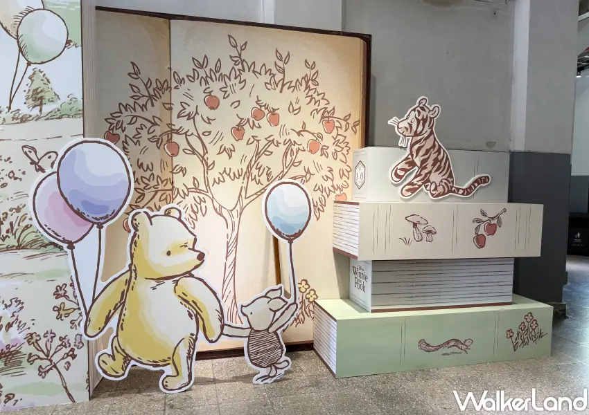 ▲松菸小熊維尼快閃店免費入場！打造小熊維尼手稿拍照區、立體小熊維尼打卡點。(攝影：鄭亦庭)