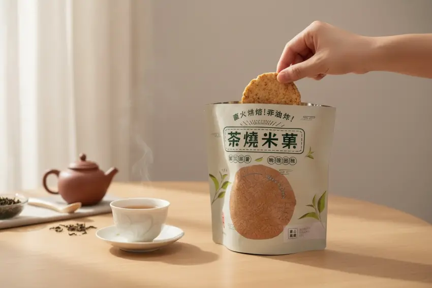 ▲番路鄉農會的茶燒米菓鹹淡適中讓人回味無窮。
