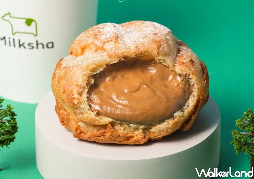 ▲下午茶控必吃,beard papa’s、迷客夏限定款「娜杯紅茶拿鐵泡芙」甜度適中且柔和不苦澀。