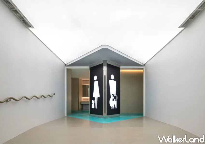 ▲洗手間動態指標小人與空間完美結合,成為近期最吸睛的潮流打卡熱點。( 照片提供 勤美誠品、攝影_楊承。)