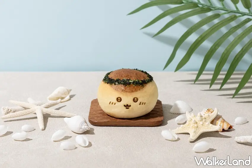 ▲限定款「つまみなやきそばパン」,戴上青海苔綠色花圈的特色鹹麵包,裡面包覆著照燒風味炒麵。圖/吉伊卡哇麵包店提供;窩客島編輯李維唐整理