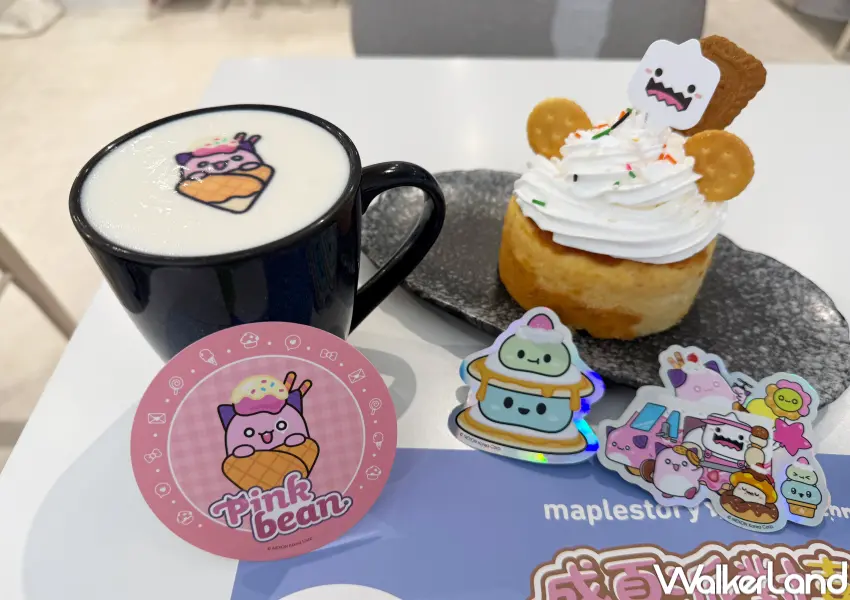▲楓之谷主題餐廳!楓之谷菇菇寶貝貝果堡、雪吉拉奶昔,打卡、滿額禮一次看。(攝影:鄭亦庭)