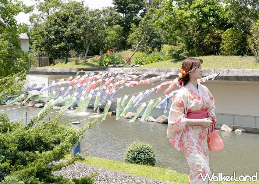 ▲入住期間可漫步5.7公頃日式主題園區,並享有浴衣、大正浪漫或動漫Cosplay體驗、黑RURU CAFE遊園、萌寵互動與雙人滑索卡比巴拉躍湖號,讓兩天一夜行程更豐富。圖/宜蘭綠舞國際觀光飯店提供;窩客島編輯李維唐整理