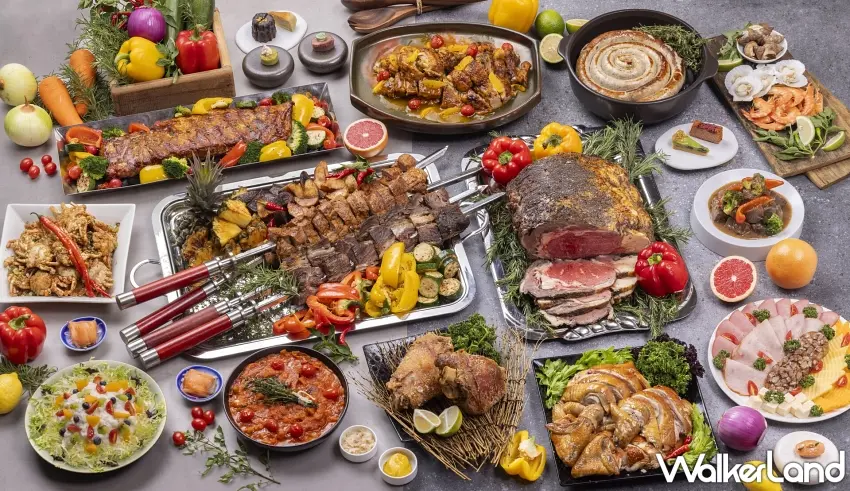 ▲台北花園大酒店饗聚廚房自2026年7月20日至9月30日推出肉饗美食節,以大口吃肉為主題,匯集歐陸燉肉、美式燒烤、日式鍋物及亞洲特色料理等多國美饌,打造期間限定的豪邁肉食饗宴。圖/台北花園大酒店提供;窩客島編輯李維唐整理