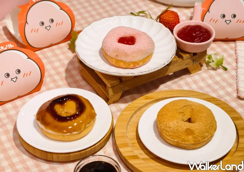 ▲首波登場的豆香萌奇圈、日式醬油萌奇圈與草莓萌奇圈,帶來滿滿日系風情。(攝影:鄭雅之)
