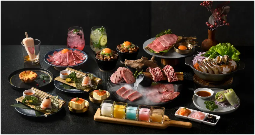 ▲嚴選最高等級日本和牛、美國Prime等級牛肉、台灣優質豬肉及新鮮海鮮,透過直火燒烤展現食材原始風味。