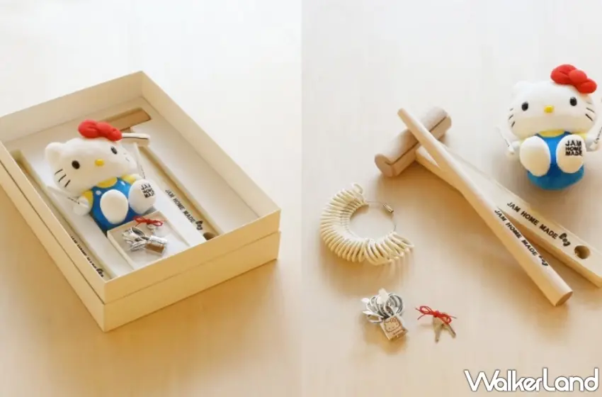 ▲完整手作工具箱開箱，內容物包含實木敲打木槌，測量工具與專屬陪伴玩偶。圖／JAM HOME MADE提供；窩客島編輯李維唐整理