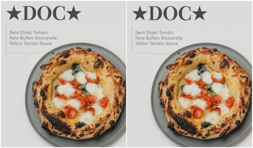 ▲使用稀有水牛莫札瑞拉的進階版瑪格麗特「DOC」(2,499日圓)