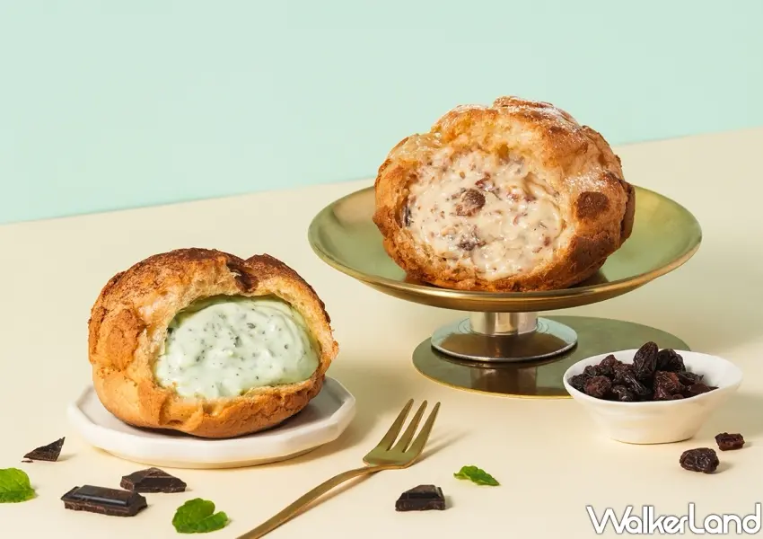 ▲beard papa’s於2026泡芙節推出夏日限定「薄荷巧克力泡芙」與無酒精「蘭姆葡萄泡芙」,帶來沁涼清爽的甜點饗宴。