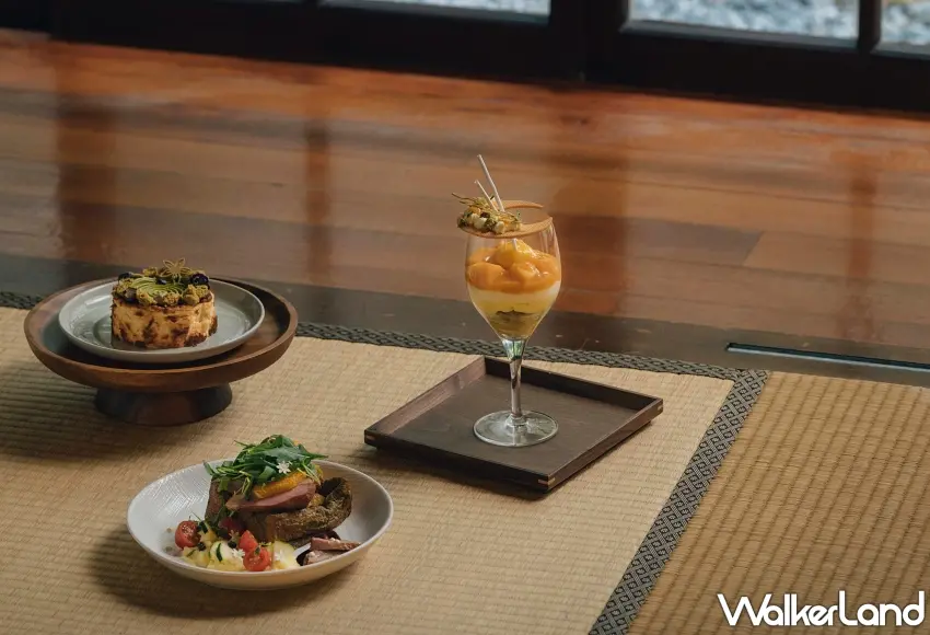 ▲永康森庭限定推薦餐點組合:包含靈感來自枯山水的「石韻枯山」巴斯克乳酪蛋糕(380元)、「朝陽木漏」芒果芭菲(480元),以及嚴選在地食材的「茶席之風」抹茶燻胭鴨法式吐司(580元)。圖/BREAD, ESPRESSO &提供;窩客島編輯李維唐整理