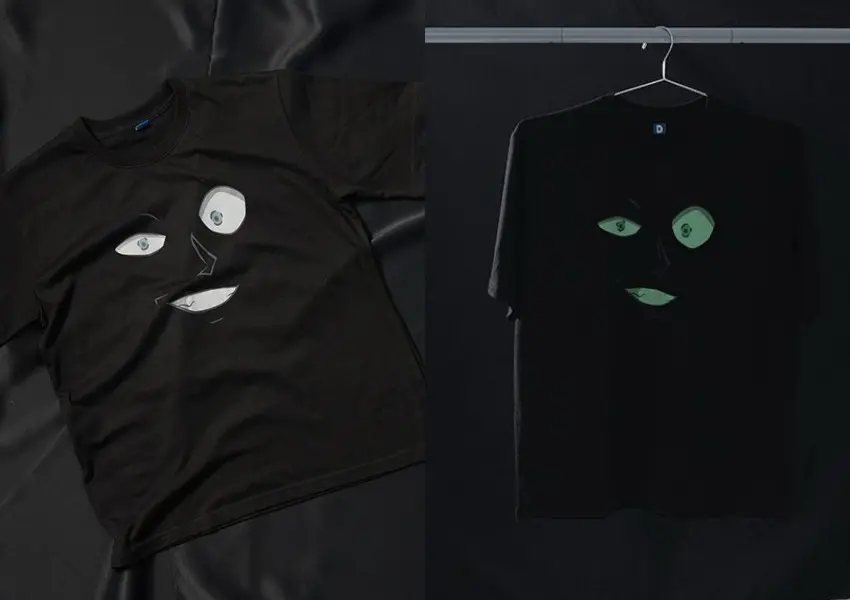 ▲黑暗中會發光的夜光短袖T恤,採用寬鬆舒適版型,讓你越夜越成為眾人焦點。