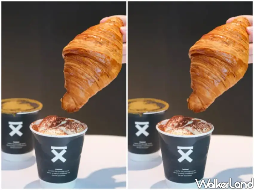 ▲金黃酥脆原味可頌沾著濃郁維也納咖啡一同享用,是Ten Thousand Coffee最經典且熱門的巷仔內吃法。(攝影:鄭雅之)