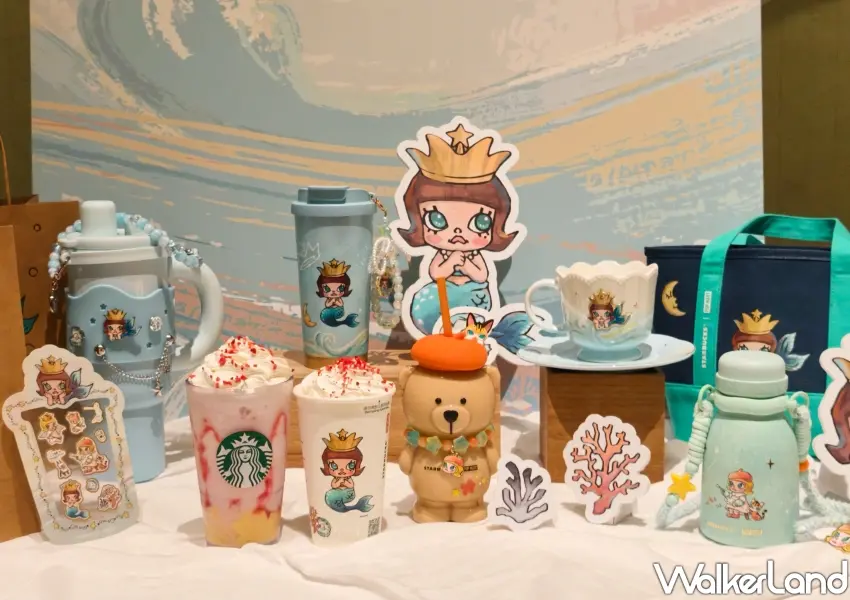 ▲星巴克Bearista小熊玻璃杯結合POP MART MOLLY經典皇冠，萌度破表。(攝影：鄭雅之)