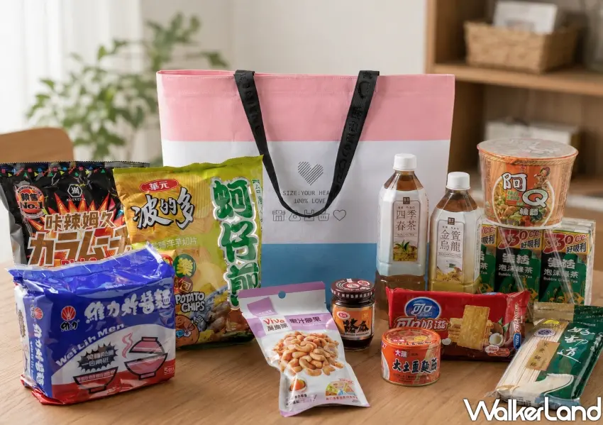 ▲萊爾富推出限量中元普渡袋,每袋599元精選泡麵罐頭與餅乾茶飲等12款熱銷商品,隨袋附贈大容量防水購物袋,拜拜補貨超實用。