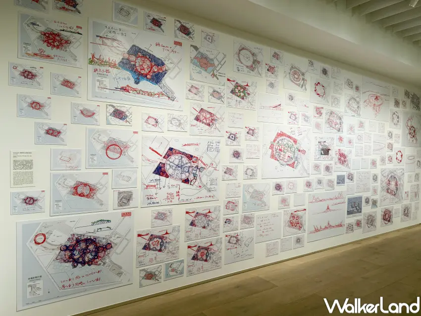 ▲忠泰美術館藤本壯介建築展!展出超過百個藤本壯介建築計畫模型、設計試作、手稿。(攝影:鄭亦庭)