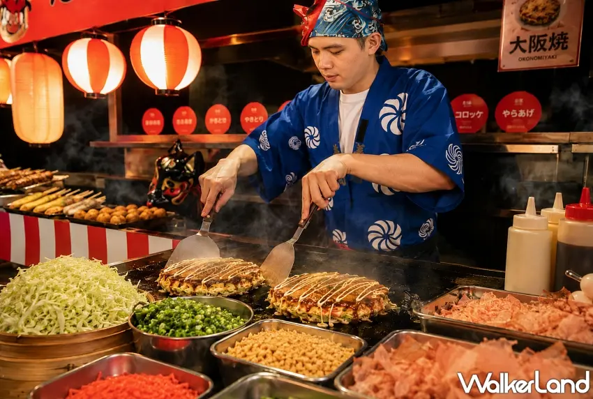▲台北晶華酒店栢麗廳「夏祭屋台」主題晚餐,提供現場製作的大阪燒、日式唐揚雞與各式和風小吃,讓食客彷彿置身日本祭典現場。圖/台北晶華酒店提供;窩客島整理