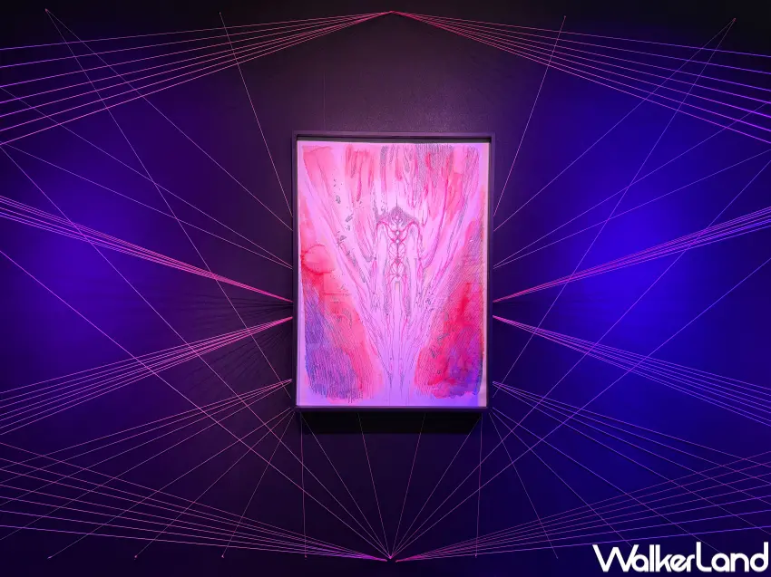 ▲信義區EVA展現場展出超過500件珍貴原畫稿與設定資料,更特別推出台北限定展區、台北站限定周邊。(攝影:鄭亦庭)