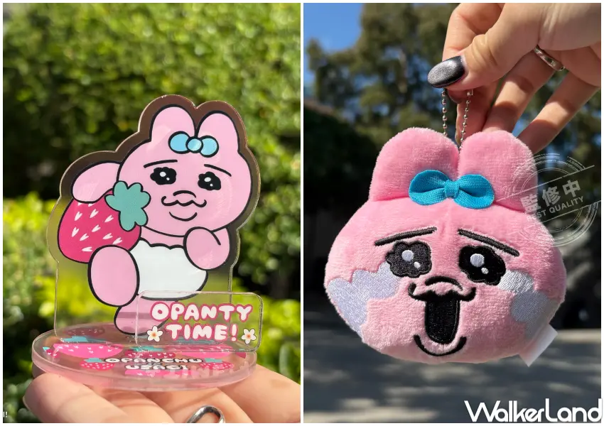 ▲新竹褲褲兔快閃店周邊！褲褲兔壓克力立牌、褲褲兔玩偶吊飾超可愛。