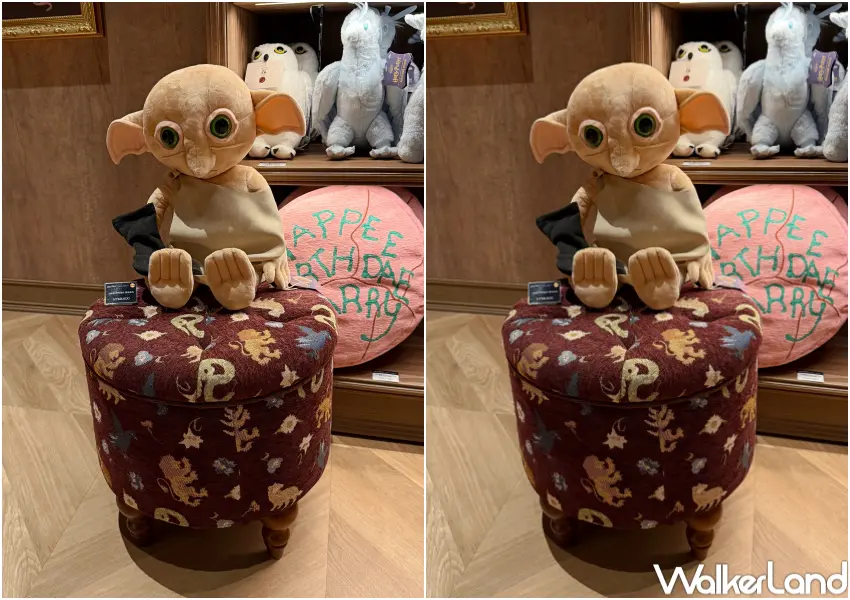 ▲哈利波特魔法之地台中店搶先開賣!夢境系列小椅子結合四學院動物與花卉刺繡,還能調整高度。(攝影:鄭亦庭)
