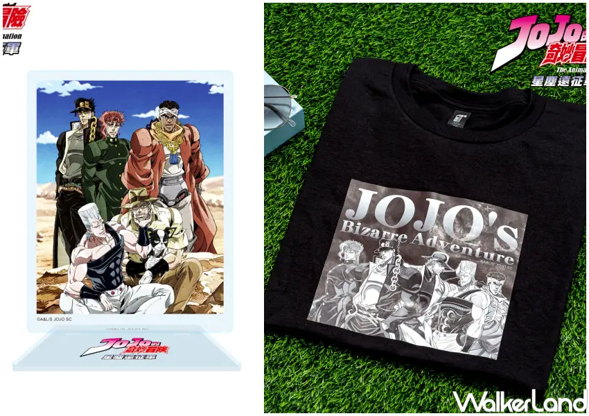 ▲JOJO台中快閃店開賣星塵遠征軍無框畫、壓克力立牌,JOJO鐵粉必收。