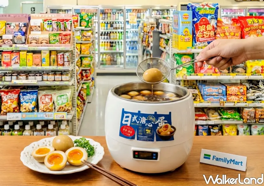 ▲全家熟食區推出用撈的日式溏心蛋,免剝殼且冷藏爆汁,限時特價23元。