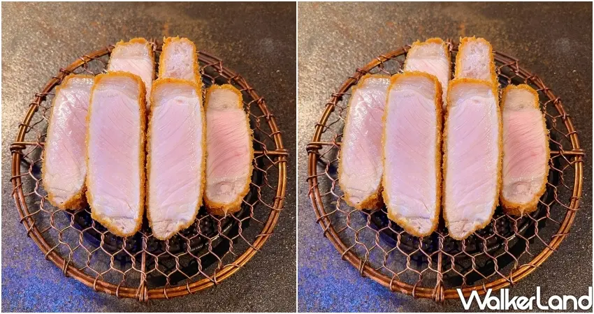 ▲京都米其林必比登推薦名店「空蟬亭」主打冬眠熟成與低溫油炸,呈現薄脆麵衣與多汁粉嫩肉質的極致炸豬排。(圖片來源:空蟬亭IG)