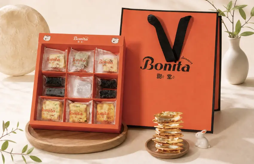 ▲甜堂由雪Q餅、牛軋餅與桂花烏龍茶組成的禮盒,對於想擺脫傳統月餅的饕客會是最佳選擇。