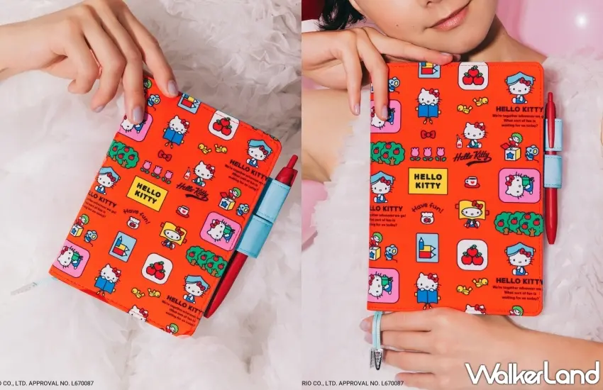 ▲A6與A5尺寸的「HELLO KITTY/手帳となかよし」手帳外套,滿版印滿Hello Kitty與手帳互動的可愛姿態。圖/株式会社ほぼ日提供;窩客島編輯李維唐整理