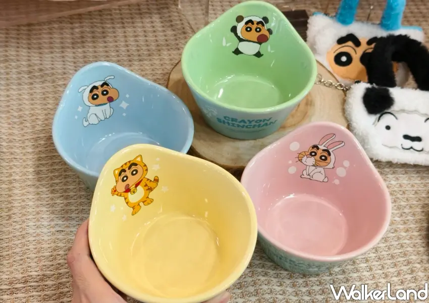 ▲7-11蠟筆小新陶瓷碗四入組，收納實用且圖案童趣滿分。(攝影：鄭雅之)