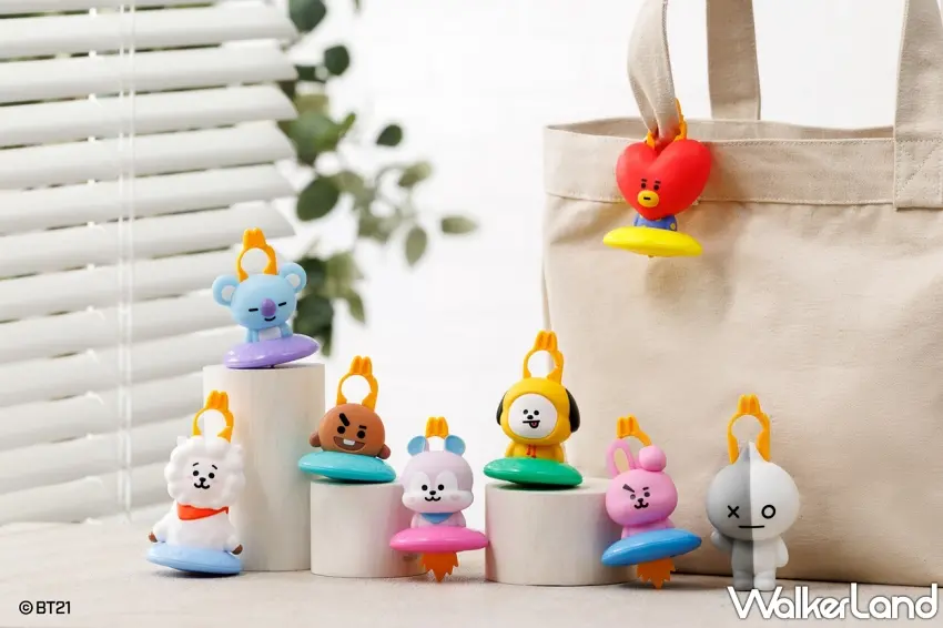 ▲BT21宇宙領航員公仔巧妙結合伸縮結構設計,可作為包包掛飾與桌上紓壓小物。 圖/麥當勞提供;窩客島編輯李維唐整理