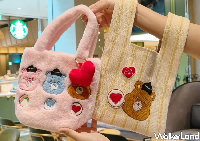 ▲毛絨質感的CAREBEARS小提袋與針織袋,輕鬆收納小物成為吸睛時尚配件。(攝影:鄭雅之)