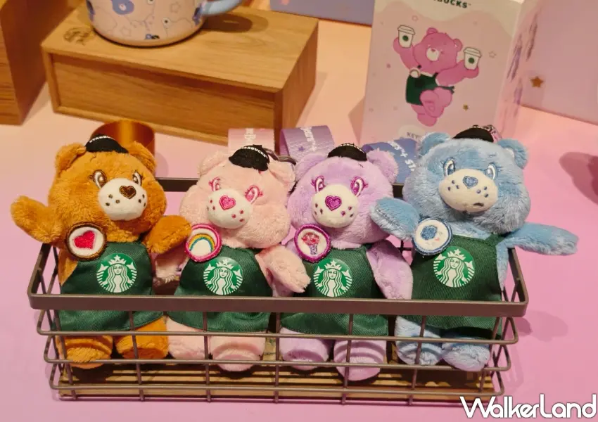 ▲採盲盒抽抽樂形式販售的CAREBEARS綠圍裙鑰匙圈,驚喜隨機等你來收集。(攝影:鄭雅之)