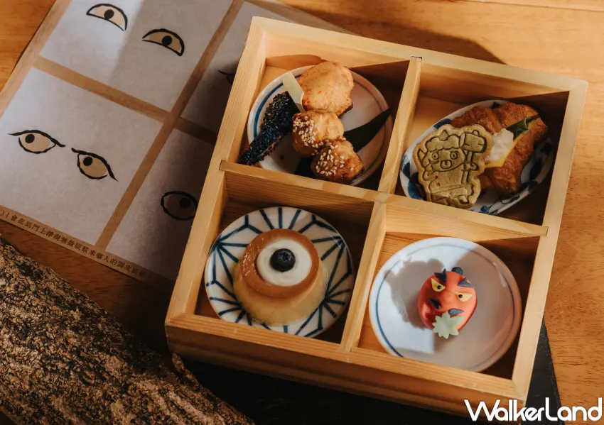 ▲北投文物館配合特展首度推出限定妖怪餐點,妖怪下午茶、妖怪和菓子必拍。(攝影:鄭亦庭)