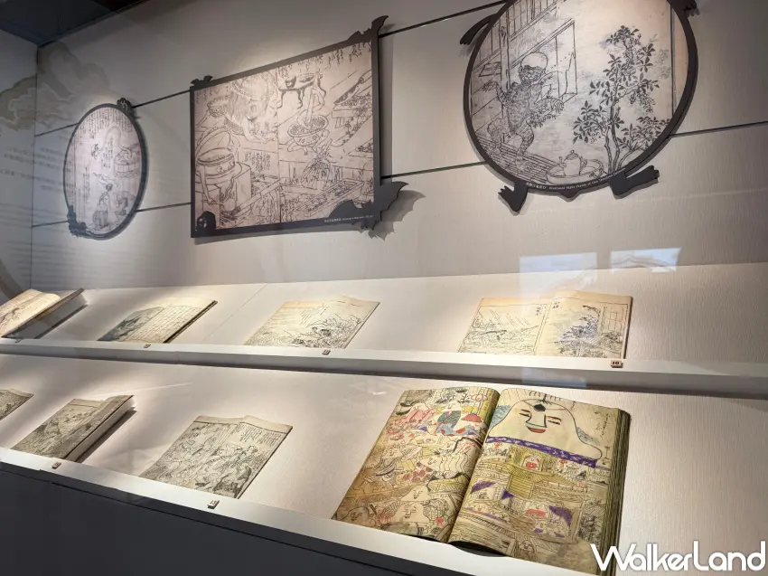 ▲北投文物館特展《百鬼繚亂》精選百餘件橫跨江戶至昭和時代珍貴妖怪館藏。(攝影:鄭亦庭)
