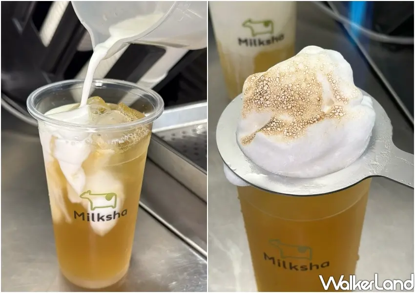 ▲手作炙燒金萱慕斯過程,將金萱茶香慕斯經過輕微炙燒釋放誘人微甜焦香。(攝影:鄭雅之)