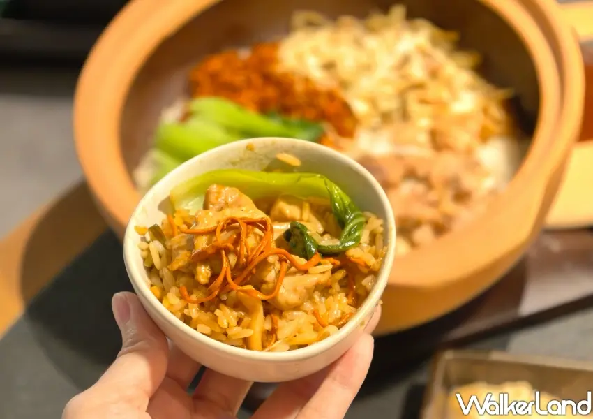 ▲撈王煲仔飯也推出花雕雞新口味,配料豐富且米粒吸滿精華,是來店必點的經典主食。(攝影:鄭雅之)