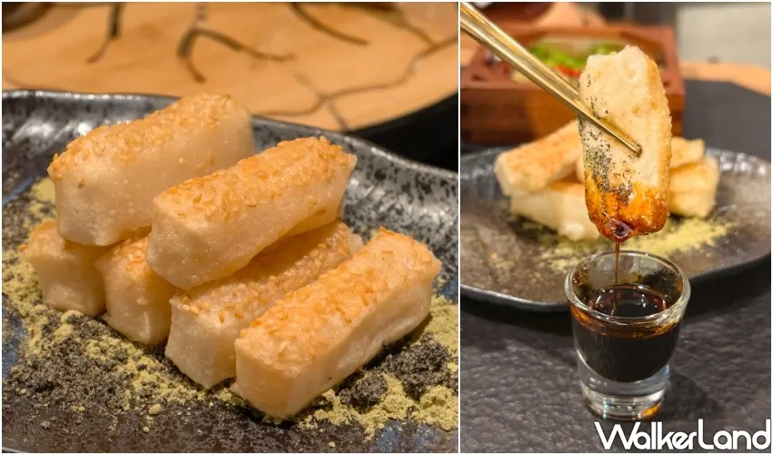 ▲流金紅糖糍粑外酥內軟,沾上溫潤紅糖汁重現道地川味甜點美味。(攝影:鄭雅之)