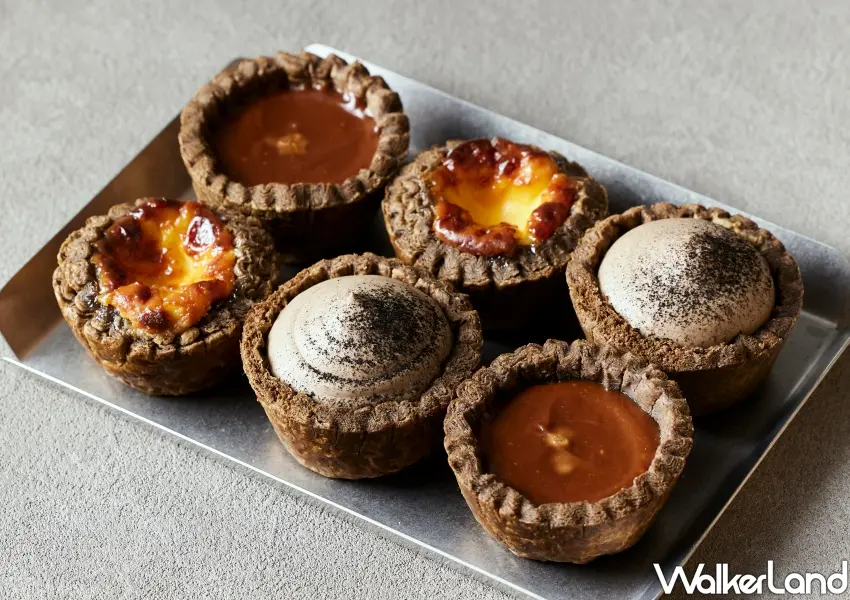 ▲wataru聯名Supranormal Bakery Café推出焙拉米蘇塔、焦糖焙茶千層塔與焙茶千層香草蛋撻等多款精緻茶甜點。