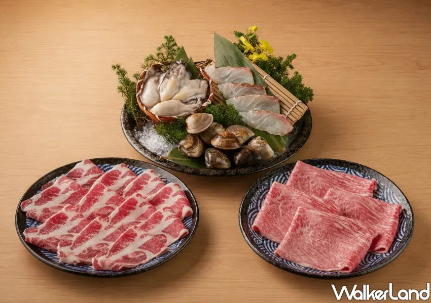 ▲四人套餐隨餐加贈美味三選一，自由選擇日本A5和牛、伊比利豬或海鮮拼盤，最高贈送價值780元好禮。