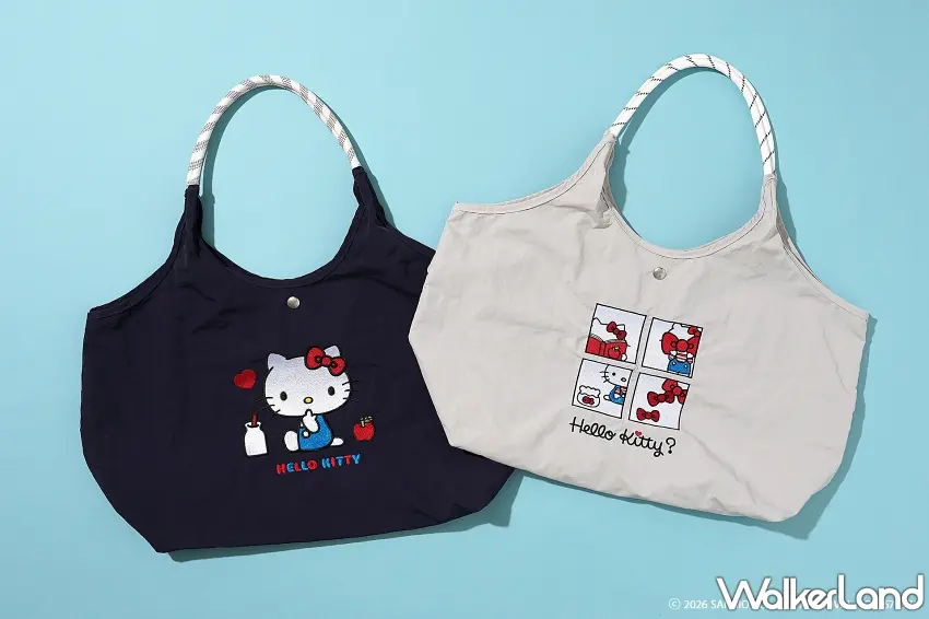 ▲日本Hello Kitty立體刺繡包好評補貨再開賣,一次推出淺灰色與海軍藍兩款經典配色。除了擁有130g羽量級體感與15L驚人大容量的托特包款(如圖示),更有多種不同尺寸供消費者依據使用需求選擇,讓質感生活更便利。圖/T2O提供;窩客島整理