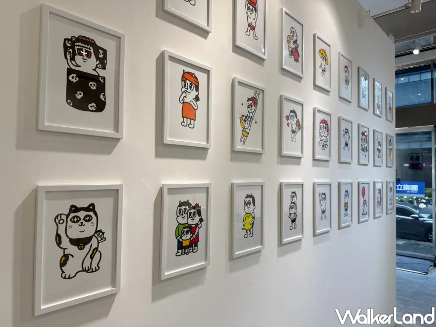 ▲本次展覽以BLACK PEARLS代表性角色HAPY為主題,戴著兜帽、頂著尖尖小惡魔角,將怪誕邪氣與街頭可愛風格融合。(攝影:鄭亦庭)