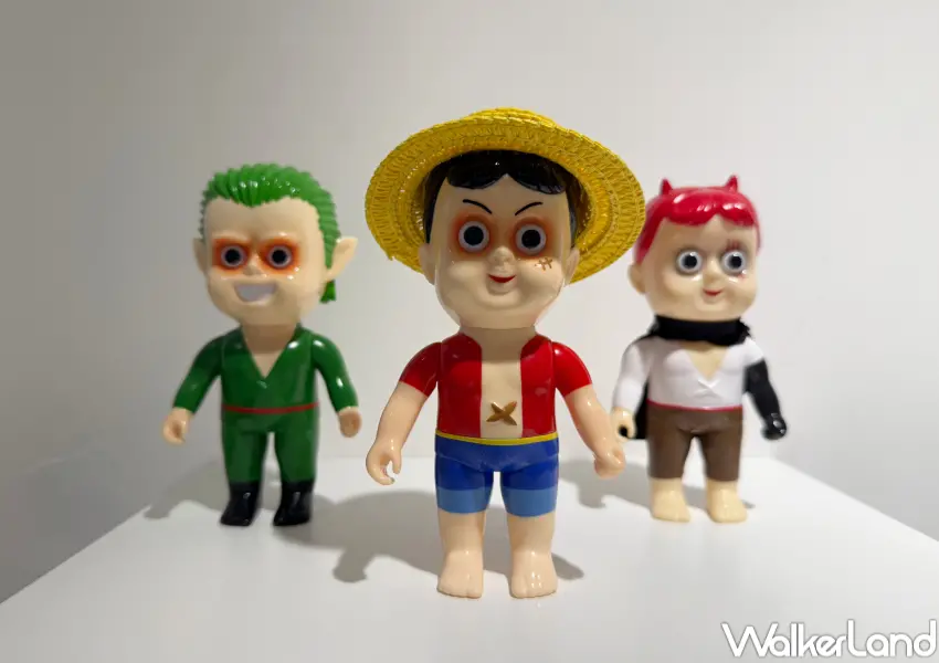 ▲現場展出多個結合經典動漫角色的HAPY創作,展現跨越地域限制的玩心能量。(攝影:鄭亦庭)